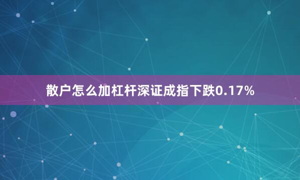 散户怎么加杠杆深证成指下跌0.17%